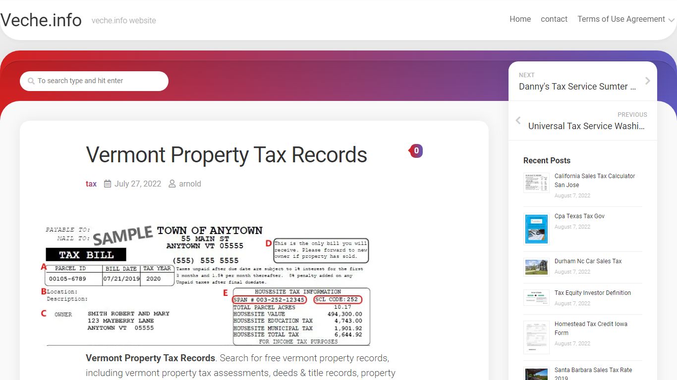 Vermont Property Tax Records » Veche.info 11